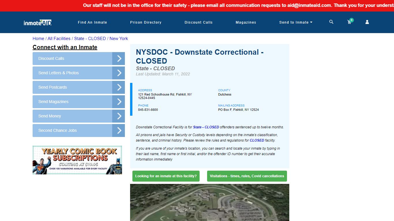 NYSDOC - Downstate Correctional Facility & Inmate Search ...