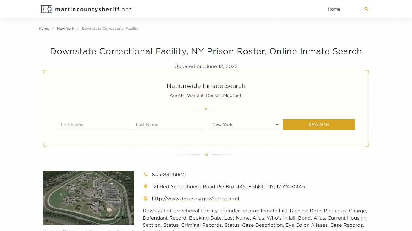 Downstate Correctional Facility, NY Prison Roster, Online ...