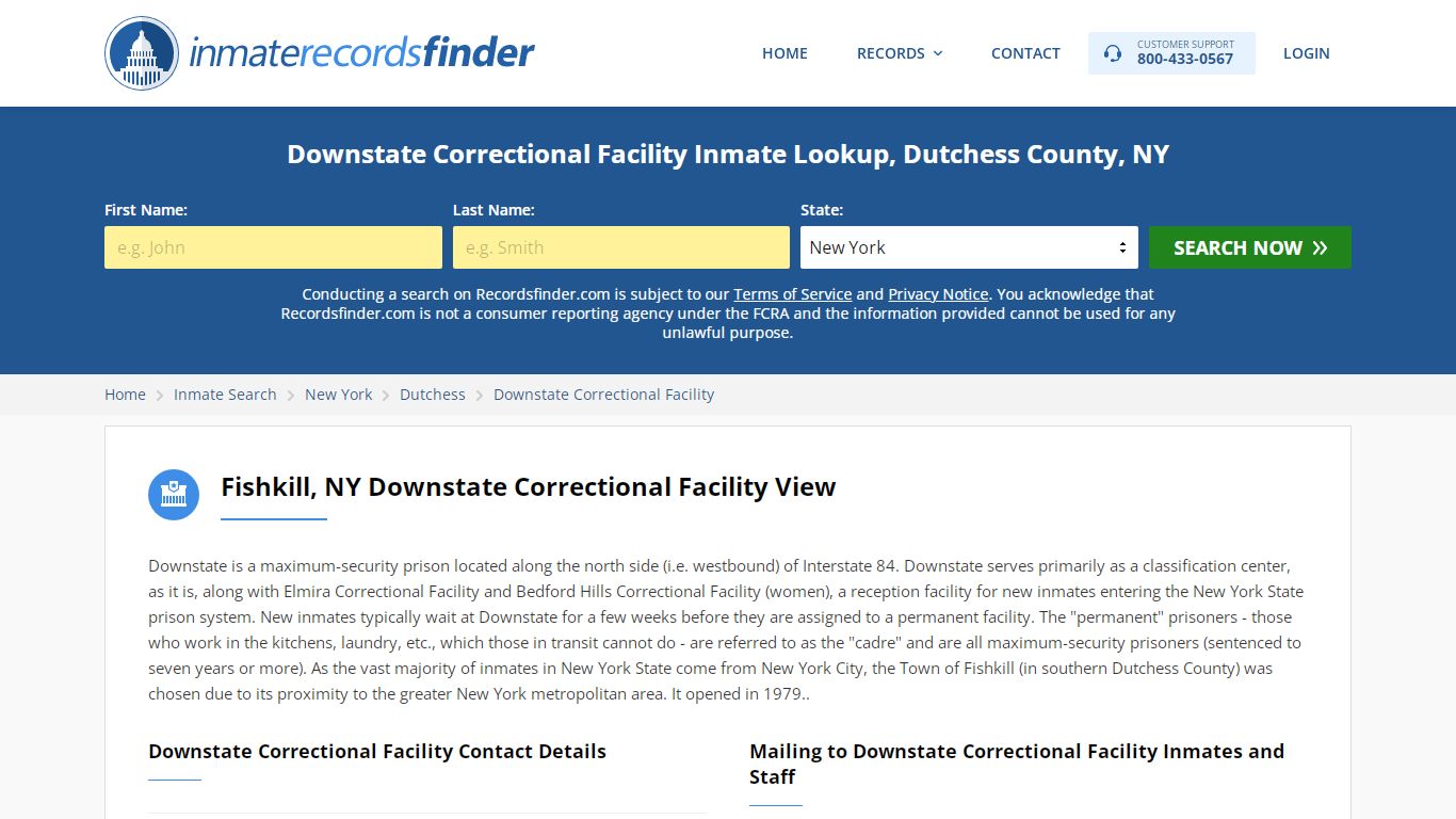 Downstate Correctional Facility Roster & Inmate Search ...